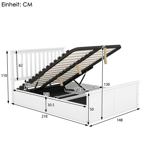 Lattenrost Holzbett Doppelbett-OKWISH