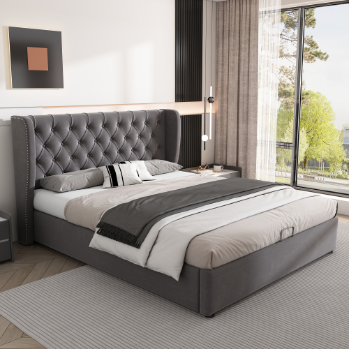 Ohrförmiges Polsterbett aus Samtstoff-OKWISH