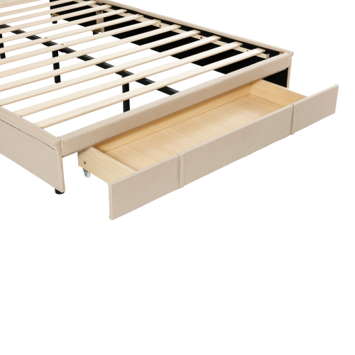 Doppelbett mit Rückenlehne und großen Schubladen-OKWISH