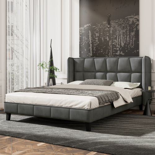 Polsterbett mit Lattenrost und Kopfteil, Jugendbett, Holzlattenunterstützung, Einfache Montage, Samt