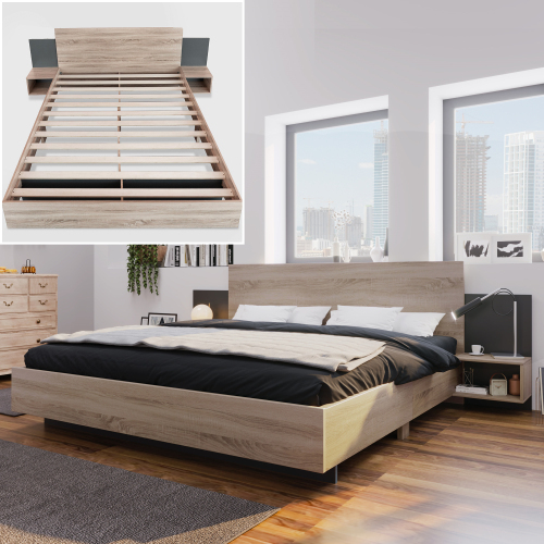 Modernes Doppelbett aus Holz-OKWISH