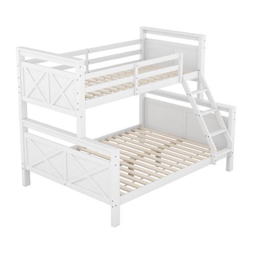 Bunk beds with ladder and safety rails-OKWISH