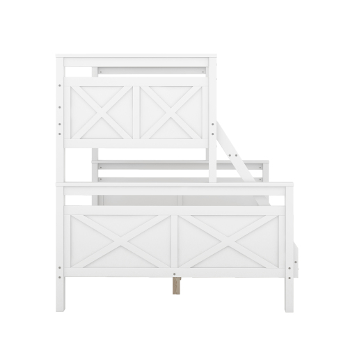 Bunk beds with ladder and safety rails-OKWISH