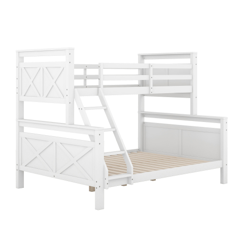 Bunk beds with ladder and safety rails-OKWISH