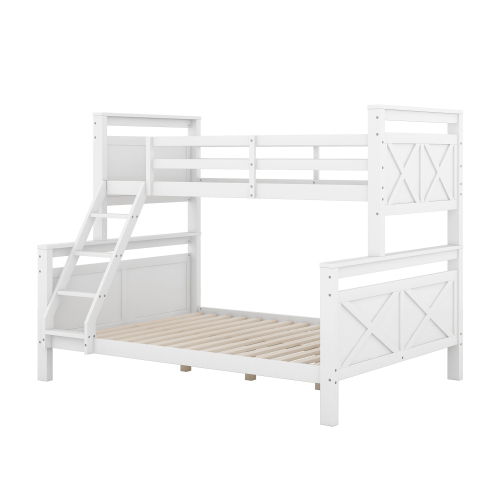 Bunk beds with ladder and safety rails-OKWISH