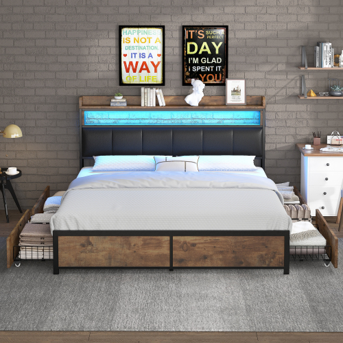 Doppelbett mit Lattenrost und Kopfteil-OKWISH