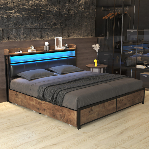 Doppelbett mit Lattenrost und Kopfteil-OKWISH