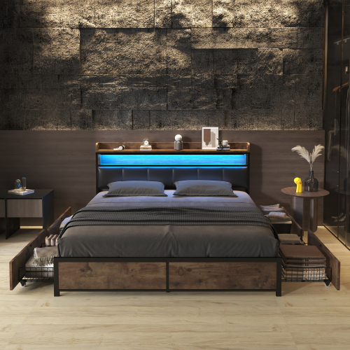 Doppelbett mit Lattenrost und Kopfteil-OKWISH