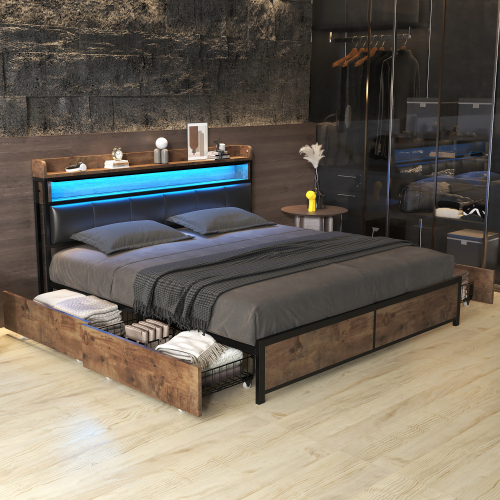 Doppelbett mit Lattenrost und Kopfteil-OKWISH