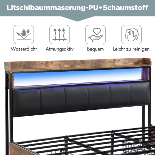Doppelbett mit Lattenrost und Kopfteil-OKWISH