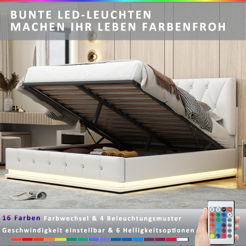 LED-beleuchtetes hydraulisches Polsterbett-OKWISH