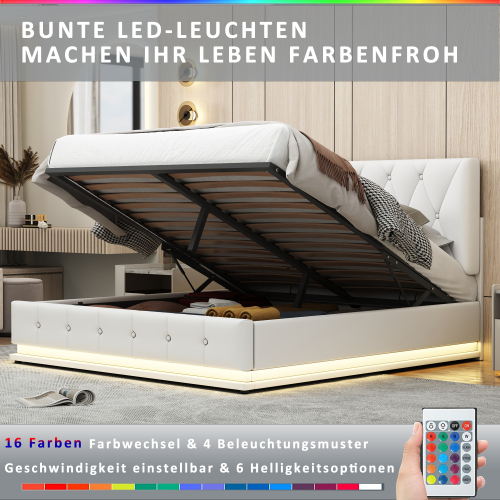 LED-beleuchtetes hydraulisches Polsterbett-OKWISH