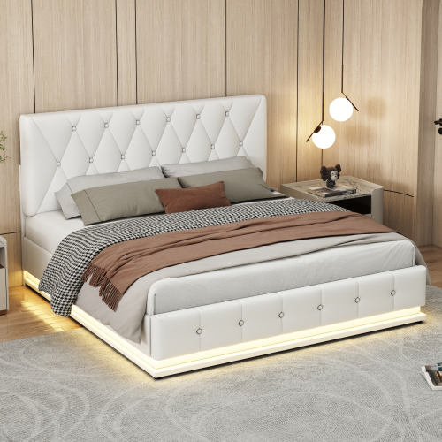 LED-beleuchtetes hydraulisches Polsterbett-OKWISH