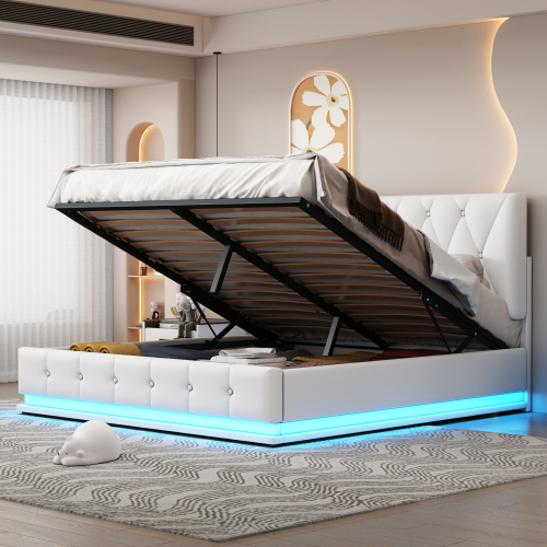 LED-beleuchtetes hydraulisches Polsterbett-OKWISH