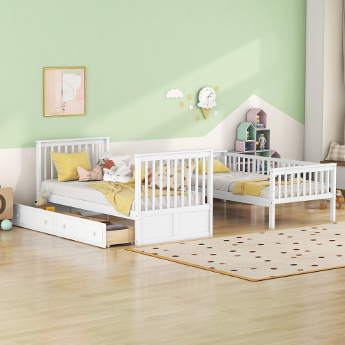 90x200cm Etagenbetten, Kinderbetten,Funktionelle Betten, Etagenbett mit Schubladen, Cabrio-Betten