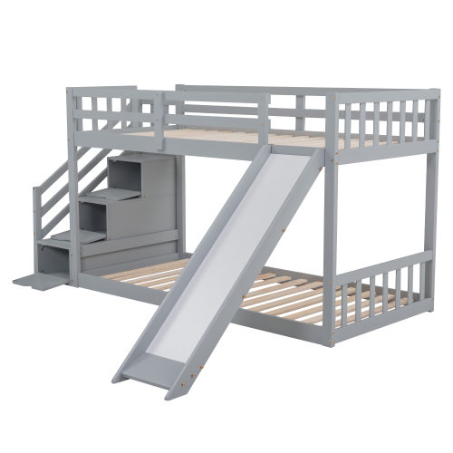 Etagenbett mit Treppe und Rutsche-OKWISH
