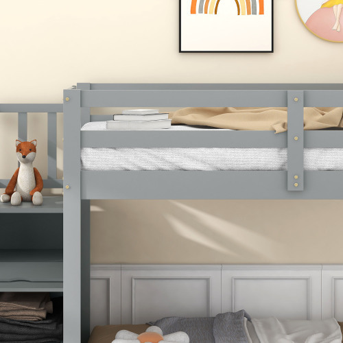 Etagenbett mit Treppe und Rutsche-OKWISH