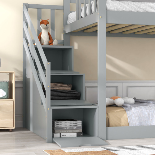 Etagenbett mit Treppe und Rutsche-OKWISH