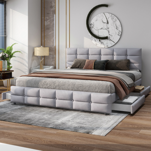 Hautfreundliches gepolstertes Doppelbett-OKWISH