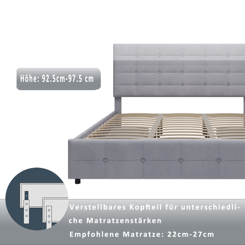 Hautfreundliches gepolstertes Doppelbett-OKWISH