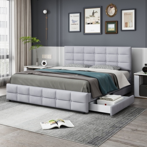 Hautfreundliches gepolstertes Doppelbett-OKWISH
