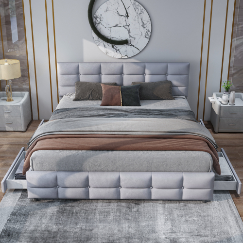 Hautfreundliches gepolstertes Doppelbett-OKWISH