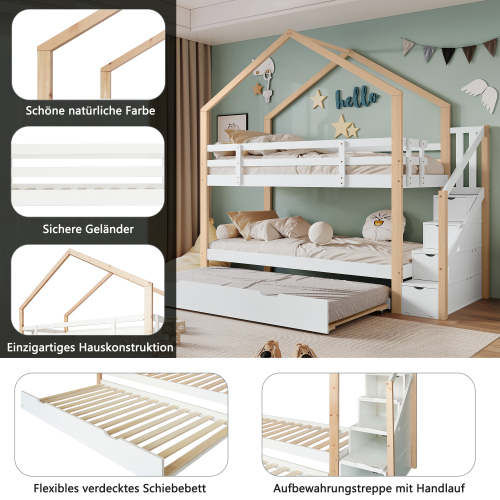 Ausziehbares Baumhaus-Etagenbett-OKWISH