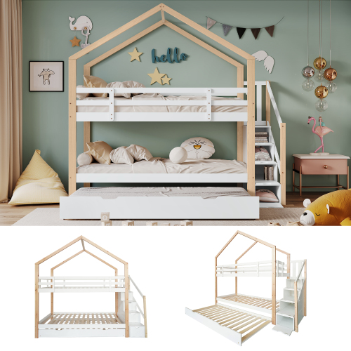 Ausziehbares Baumhaus-Etagenbett-OKWISH