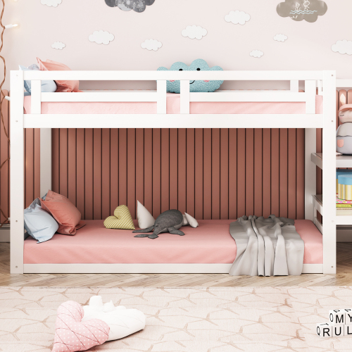 Niedriges Etagenbett mit Sicherheitstreppe-OKWISH