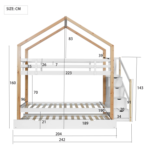 Ausziehbares Baumhaus-Etagenbett-OKWISH