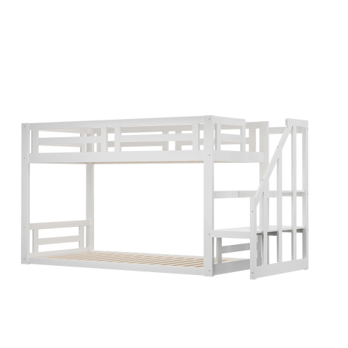 Niedriges Etagenbett mit Sicherheitstreppe-OKWISH
