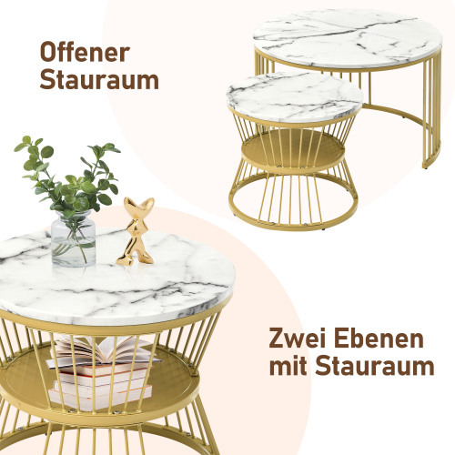 Modernes Satz-Couchtisch-Set mit 2 Stück-OKWISH