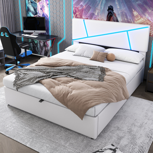Komfort-Polsterbett mit hydraulischer Funktion-OKWISH