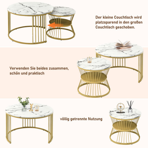 Modernes Satz-Couchtisch-Set mit 2 Stück-OKWISH
