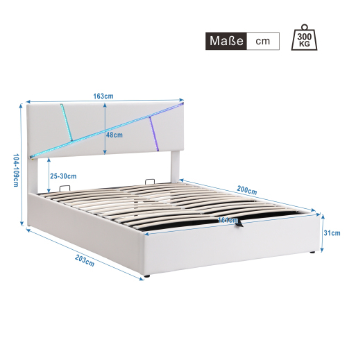 Komfort-Polsterbett mit hydraulischer Funktion-OKWISH