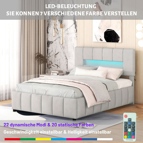 Modernes Doppelbett mit gepolstertem Bettrahmen-OKWISH
