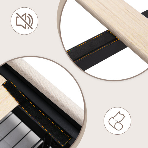 Multifunktionales gepolstertes Doppelbett-OKWISH