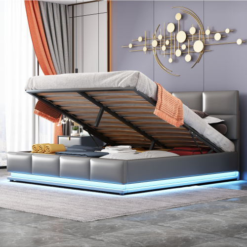 Metalllattenrost und Bettkasten-Polsterbett-OKWISH