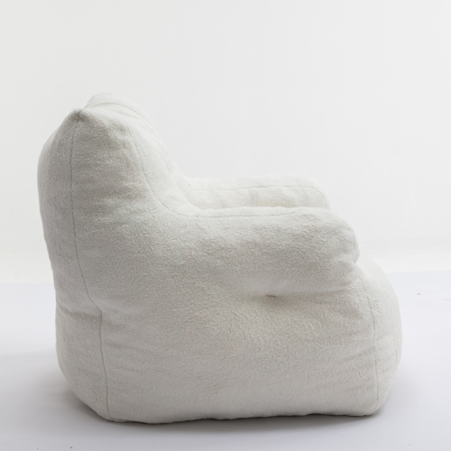Soft Tufted Foam Bean Bag Chair With Teddy Fabric