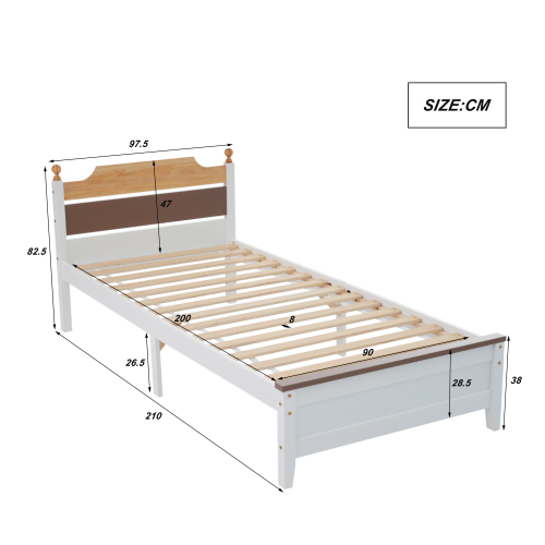 Doppelbett mit Rahmen aus Kiefernholz-OKWISH