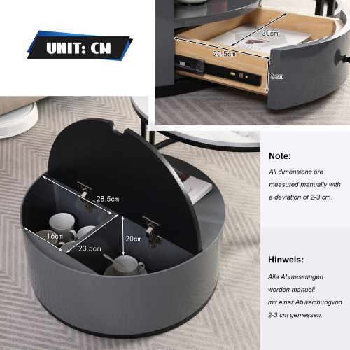 Set aus zwei eleganten, zusammensetzbaren Couchtischen-OKWISH