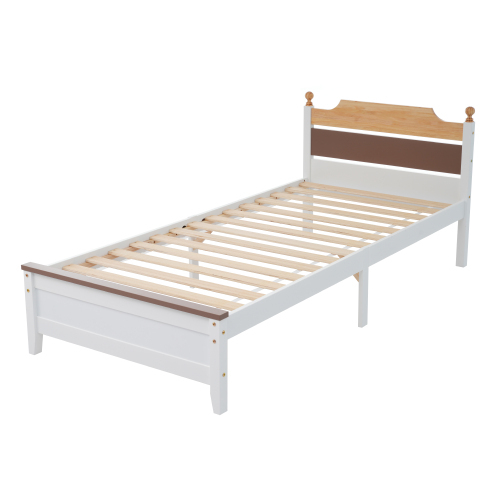 Doppelbett mit Rahmen aus Kiefernholz-OKWISH
