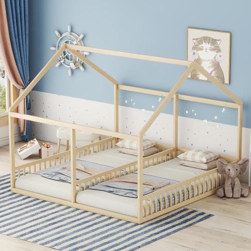 90 x 200 Einzelbetten, flache Betten, Hausmodelle, 2-in-1-Betten