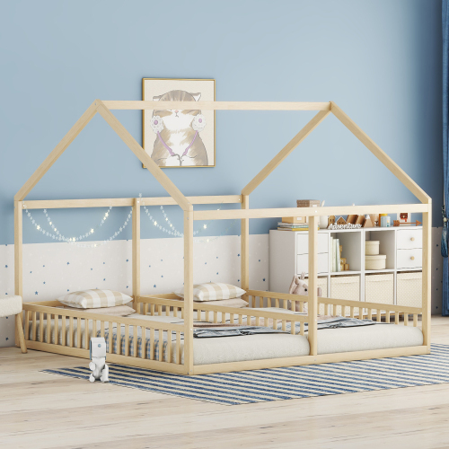 90 x 200 Einzelbetten, flache Betten, Hausmodelle, 2-in-1-Betten