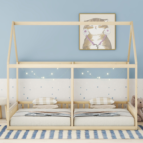 90 x 200 Einzelbetten, flache Betten, Hausmodelle, 2-in-1-Betten