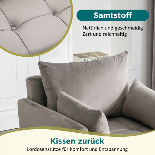 Moderner, schlichter Loungesessel aus Samt-OKWISH