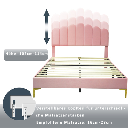 Hautfreundliches Polsterbett aus Samtstoff-OKWISH
