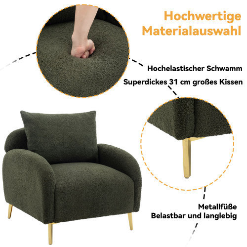 Moderner, schlichter Sessel aus Teddysamt-OKWISH