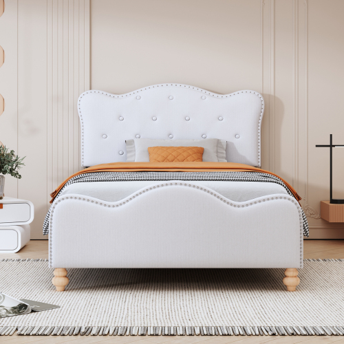 Hautfreundliches Kinder-Polsterbett aus Leinen-OKWISH