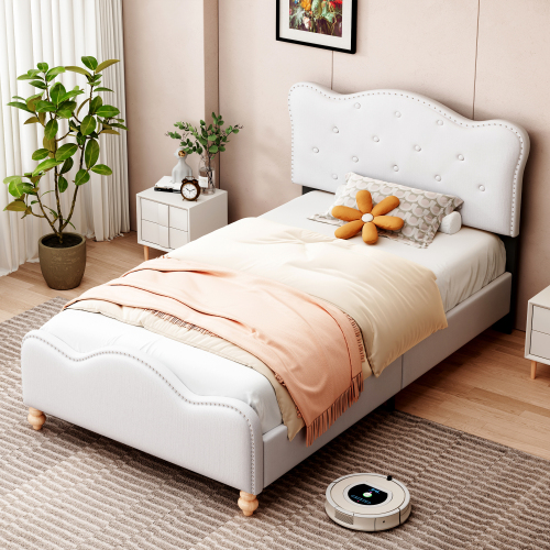 Hautfreundliches Kinder-Polsterbett aus Leinen-OKWISH